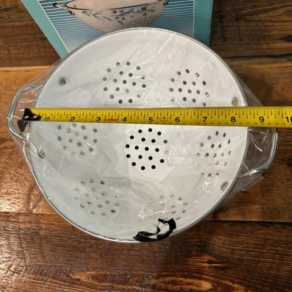 NIB Pfaltzgraff April Flowers Enamel Colander Strainer